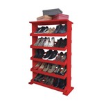 Sapateira de Piso Chão para Closets e Quartos 15 Pares Sapatos - Vermelho Laca