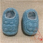 Sapatinho de Bebê de Tricô Azul - 0 a 3 Meses
