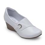 Sapato Anabela Neftali Couro Clinic Comfort Branco 41003