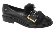 Sapato Feminino Cristófoli 186655 Plumas Preto | Dtalhe Calçado