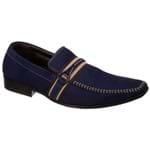 Sapato Masculino Malbork Couro Azul Solado Borracha 915