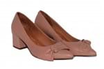 Sapato Salto Baixo com Laço Giulia Domna de Couro - Rose 435.02 43502