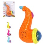 Saxofone Musical Infantil Baby Brinca Bebe Colors com Luz a Pilha na Cartela Wellkids