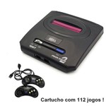 Sega Mega Drive Genesis Retrô com 2 Joysticks e 112 Jogos