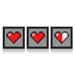 Set de Quadros Coração Pixel 8 Bits