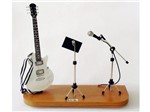 Set Miniatura de Guitarra Les Paul + Partitura + Microfone (Branca) - 1:4 - TudoMini 1410109