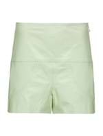 Shorts Cintura Alta de Couro Verde Tamanho 36