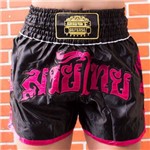 Shorts de Muay Thai Best Defense Preto-rosa