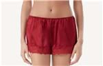 Shorts de Pijama de Seda - Vermelho M