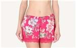 Shorts em Cetim de Viscose In Full Bloom - Vermelho P