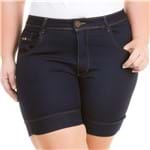 Shorts Feminino Jeans Acetinado Cintura Alta Plus Size