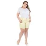 Shorts Feminino Jeans Médio Cintura Alta Plus Size
