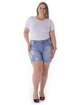 Shorts Jeans Feminino com Elastano Plus Size