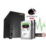 Sistema de Backup Nas com Disco Ironwolf Asustor As1002t16000 V2 Marvell Dual Core 1,6 Ghz 512mb Ddr