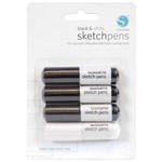 Sketch Pens Silhouette – Black White com 04 Unidades de Canetas para Silhouette Silh-Pen-Blk