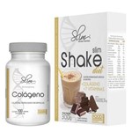 Slim Shake Diet - 300g Chocolate + Colágeno - 100 Cápsulas - Slim Weight Control