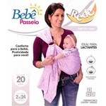 Sling Bebê Passeio com Argola - Rosa Bebê com Bolinhas- Rede