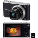 Smart Câmera Samsung Seleção Brasileira WB350F 16.3MP Wi-Fi Zoom Óptico 21x Cartão de Memória 8G CMOS e NFC - Preta