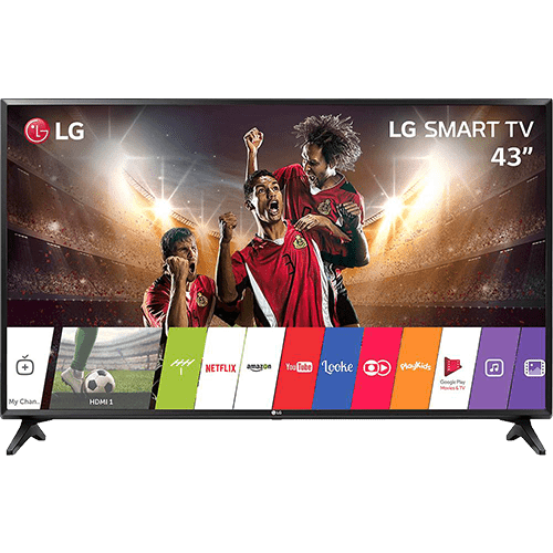 Smart TV LED 43" LG 43lj5500 Full HD com Conversor Digital Wi-Fi Integrado 1 USB 2 HDMI com Webos 3.5 Sistema de Som Virtual Surround Plus