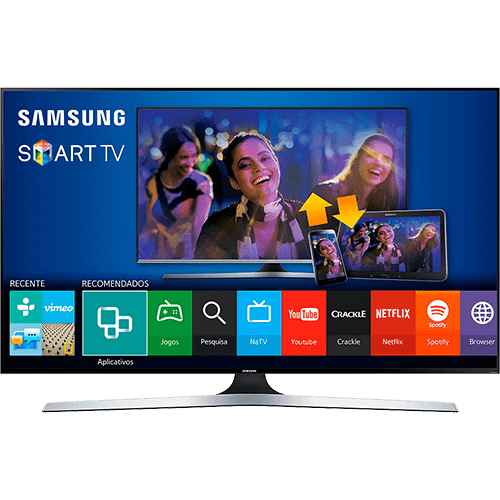 Smart TV LED 40" Samsung 3D UN40J6400AGXZD Full HD com Conversor Digital 4 HDMI 3 USB Wi-Fi 240Hz + 2 Óculos 3D
