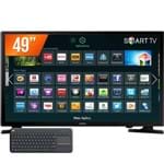 Smart TV LED 49" Full HD Samsung UN49J5200AGXZD com Teclado K400 Logitech