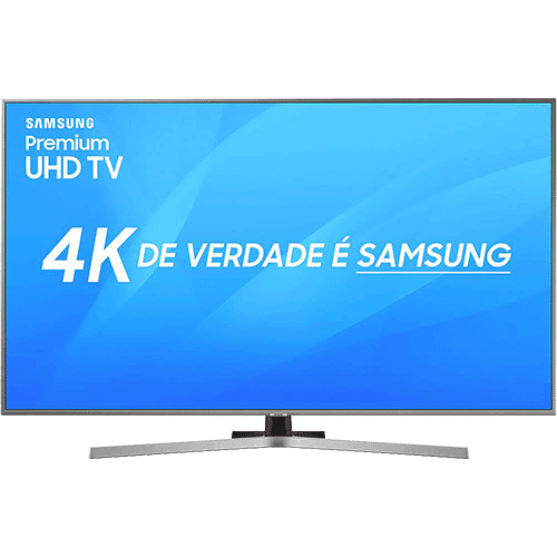 Smart TV LED 50" UHD Samsung 50NU7400 Ultra HD 4k com Conversor Digital 3 HDMI 2 USB Wi-Fi Visual Livre de Cabos Controle Remoto Único HDR Premium Bixby