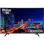 Smart TV LED 55" Philco PTV55U21DSWNT UHD 4K com Conversor Digital 3 HDMI 2 USB Wi-Fi Netflix - Titânio