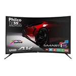 Smart Tv Led 55 Polegadas Philco Ultra HD 4k 3 Hdmi 2 USB com Conversor Digital Integrado Bivolt