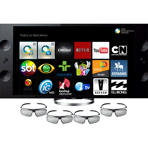 Smart TV LED 55" Sony 3D XBR-55X905A Ultra HD 4K 4 HDMI 3 USB Wi-Fi 960hz + 4 Óculos 3D