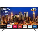 Smart TV LED 60" Philco PTV60F90DSWNS Ultra HD 4k com Conversor Digital 3 HDMI 2 USB Wi-Fi Som Surround 60Hz Prata