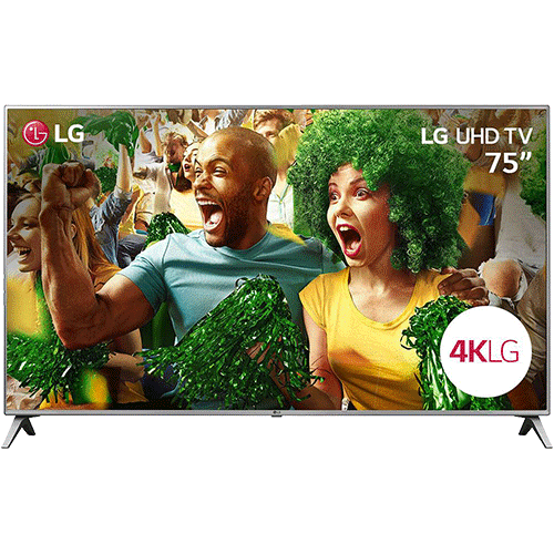 Smart TV LED 75" LG Ultra HD 4k 75UK6520 com Conversor Digital 4 HDMI 2 USB Wi-Fi Webos 4.0 Dts Virtual X Inteligencia Artificial - Prata