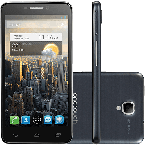 Smartphone Alcatel Idol Dual Chip Desbloqueado Android 4.1 Tela 4.7" 16GB 3G Wi-Fi Câmera 8MP - Cinza