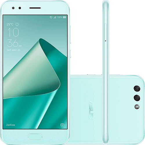 Smartphone Asus Zenfone 4 Dual Chip Android 7 Tela 5.5" 64GB 4G Wi-Fi Câmera Dual Traseira 12 + 8MP Câmera Frontal 8MP - Verde