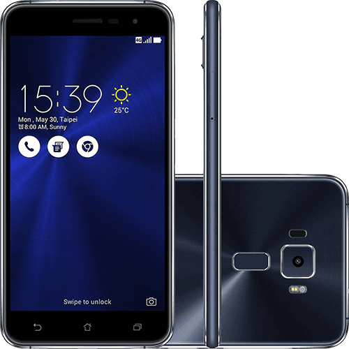 Smartphone Asus Zenfone 3 Dual Chip Android 6 Tela 5.2" 32GB 4G Câmera 16MP - Preto Safira