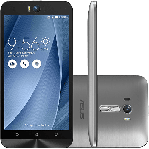 Smartphone ASUS ZenFone Selfie Dual Chip Android 5 Tela 5.5" 32GB 4G 13MP - Prata