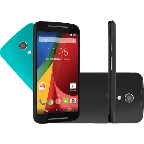 Smartphone Motorola Moto G (2ª Geração) Colors Dual Chip Android 5.0 Tela 5" 8GB 3G Câmera 8MP - Preto
