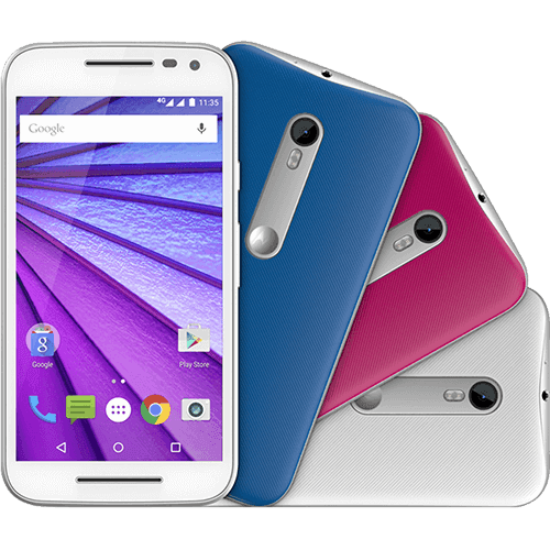 Smartphone Motorola Moto G (3ª Geração) Colors HDTV Dual Chip Android 5.1 Tela 5" 16GB 4G Câmera 13MP - Branco + 2 Capas