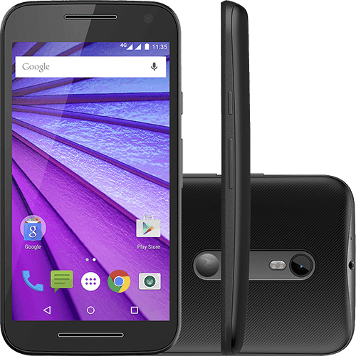 Smartphone Motorola Moto G (3ª Geração) Dual Chip Android 5.1 Tela 5" 8GB 4G Câmera 13MP - Preto