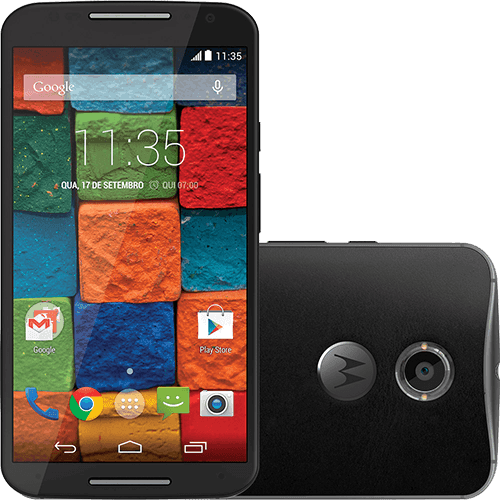 Smartphone Motorola Moto X 2ª Geração Desbloqueado Android 4.4 Tela 5.2" 32GB 4G Wi-Fi Câmera 13MP GPS - Preto Couro