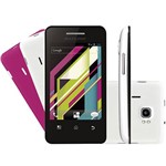 Smartphone Multilaser MS1 Dual Chip Android 2.3 Tela 3.5" 512MB 3G Wi-Fi Câmera 2MP - Branco e Rosa