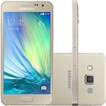 Smartphone Samsung Galaxy A3 Duos Dual Chip Desbloqueado Android 4.4 Tela Super Amoled 4.5" 16GB Wi-Fi 4G Câmera 8MP - Dourado
