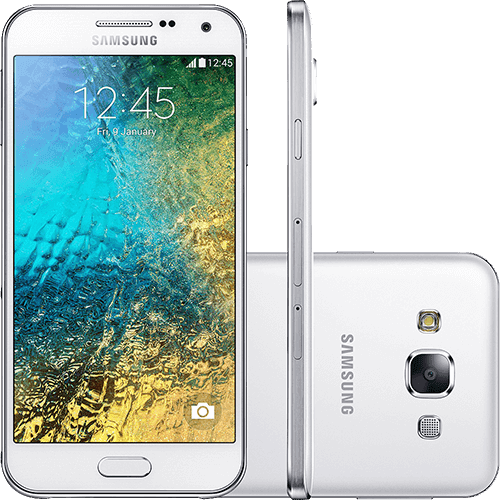 Smartphone Samsung Galaxy E5 Duos Dual Chip Desbloqueado Android 4.4 Tela Amoled HD 5" 16GB 4G Wi-Fi Câmera 8MP - Branco