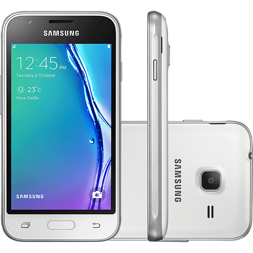 Smartphone Samsung Galaxy J1 Mini Dual Chip Desbloqueado Oi Android 5.1 Tela 4" 8GB 4G Câmera 5MP - Branco
