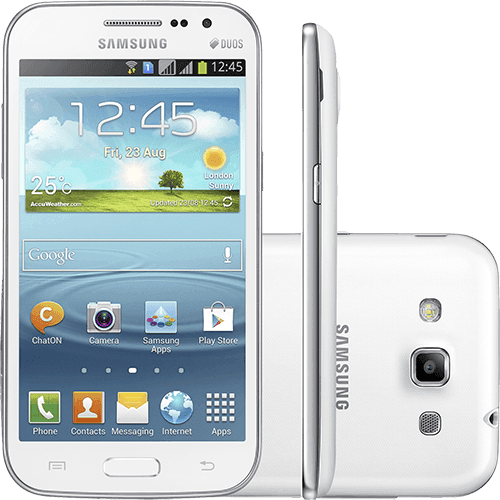 Smartphone Samsung Galaxy Win Duos Dual Chip Desbloqueado Android 4.1 Tela " 8GB 3G Wi- Fi Câmera 5MP - Branco