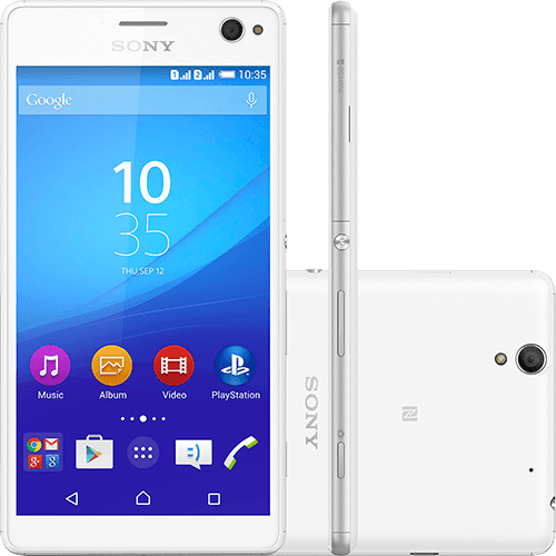 Smartphone Sony Xperia C4 Selfie Dual Desbloqueado Android 5 Lollipop Tela Full HD 5.5" 16GB de Memória Interna 4G Câmera Frontal 5MP e Traseira 13MP Branco