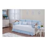 Sofa Cama 9 Pcs com Saia London Azul