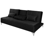 Sofa Cama Berlim com Mesinha - Essencial Estofados Reclinável Suede Liso - Preto