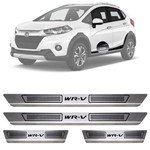 Soleira de Aço Inox Escovado Honda Wrv Wr-v 4 Portas 2017 18 19