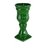 Solitário Taça Decorativa em Cerâmica Verde Escuro 19cm Vaso
