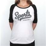 Sports - Camiseta Raglan Manga Longa Feminina